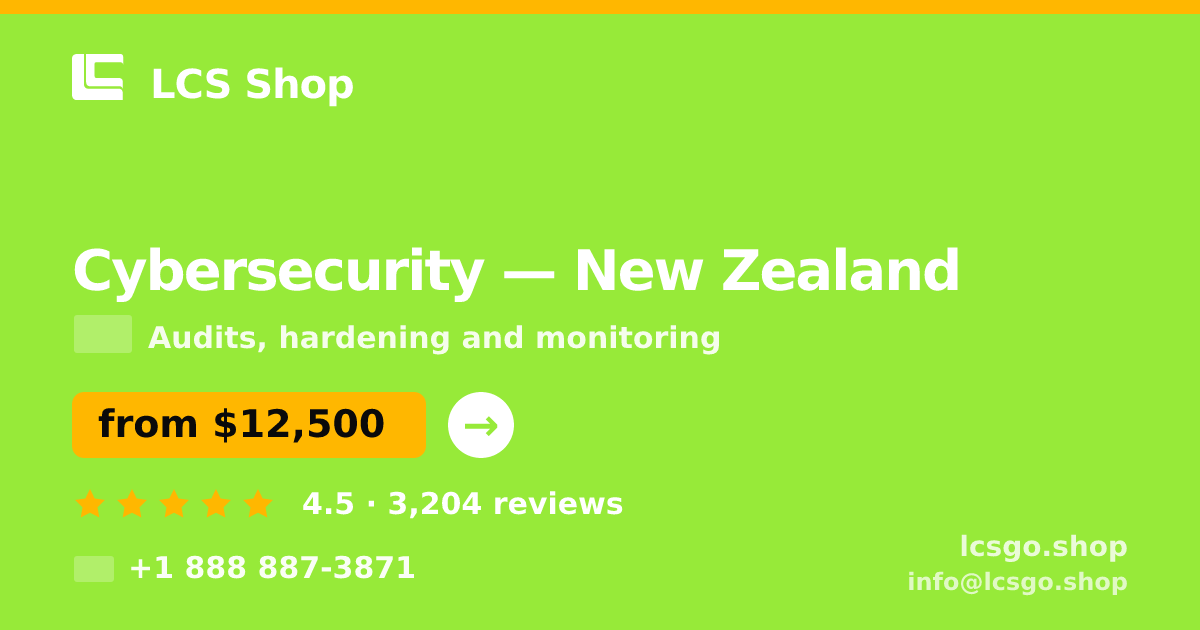 Cybersecurity in Auckland — from $10,500, rated 4.6/5 by 1156 clients. LCS Shop.