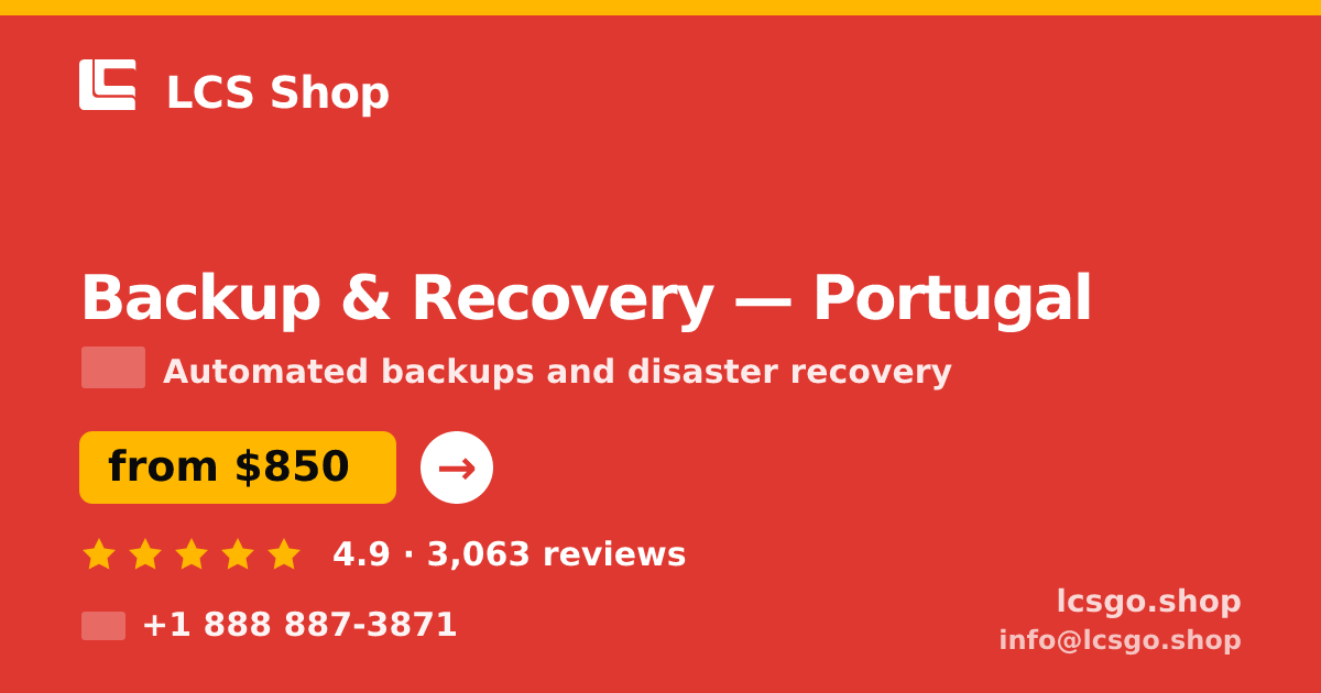 Backup & Recovery in Porto — from $1,000/mo, rated 4.6/5 by 958 clients. LCS Shop.