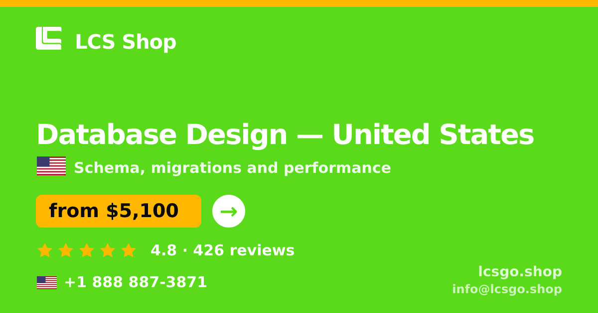Database Design in Denver — from $6,900, rated 4.9/5 by 3153 clients. LCS Shop.