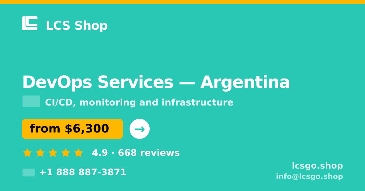 DevOps Services in Argentina — from $6,300/mo, rated 4.9/5 by 668 clients. LCS Shop.