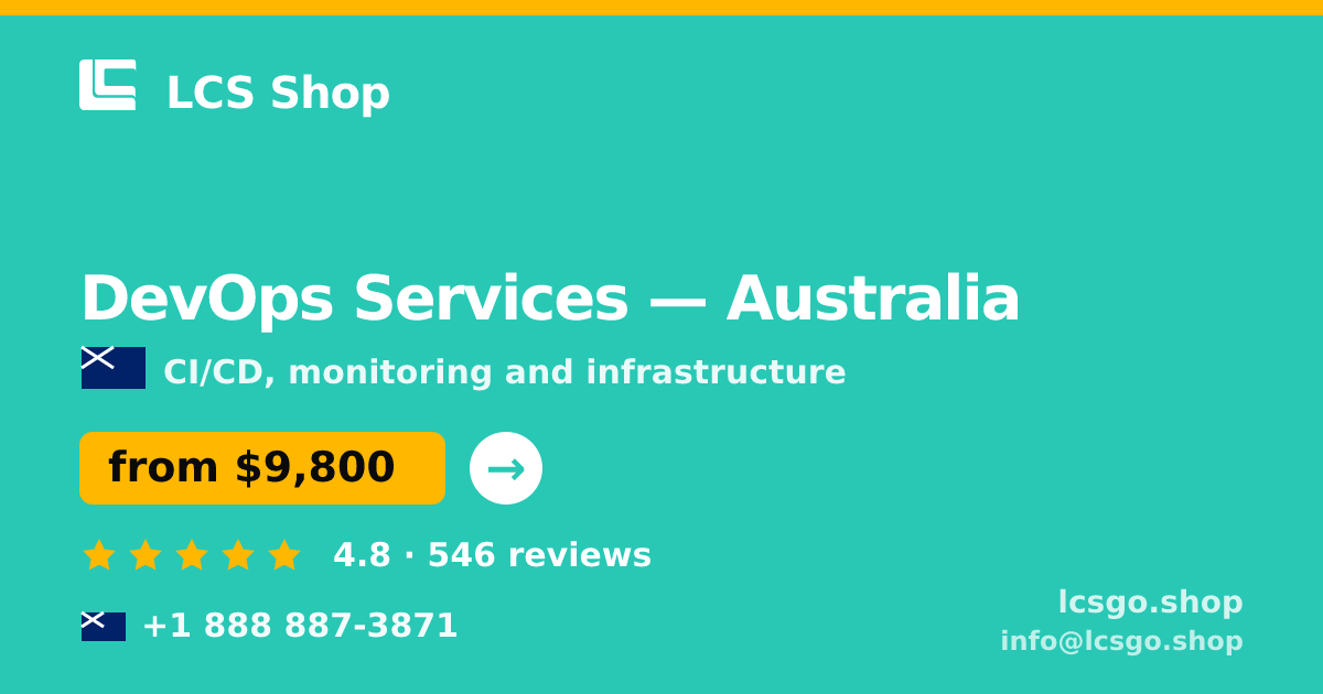 DevOps Services in Melbourne — from $8,400/mo, rated 5/5 by 456 clients. LCS Shop.