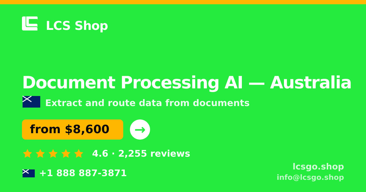 Document Processing AI in Perth — from $12,500, rated 4.9/5 by 2308 clients. LCS Shop.