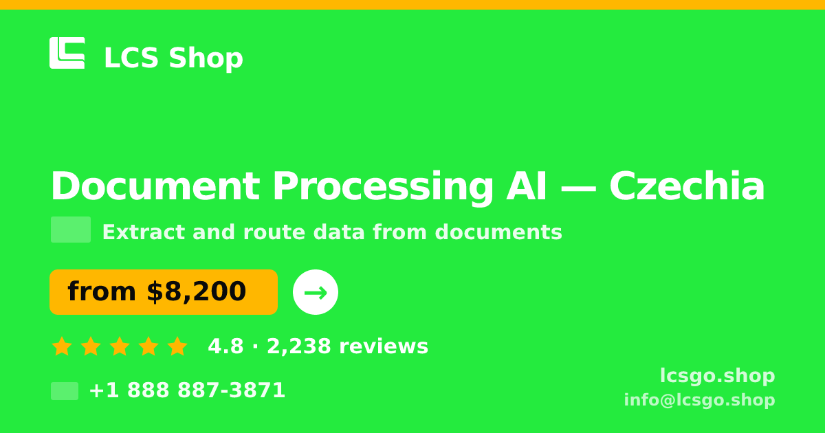 Document Processing AI in Czechia — from $8,200, rated 4.8/5 by 2238 clients. LCS Shop.