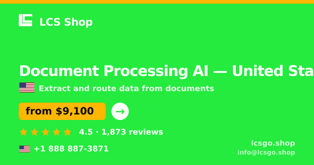 Document Processing AI in San Francisco — from $12,000, rated 4.7/5 by 735 clients. LCS Shop.