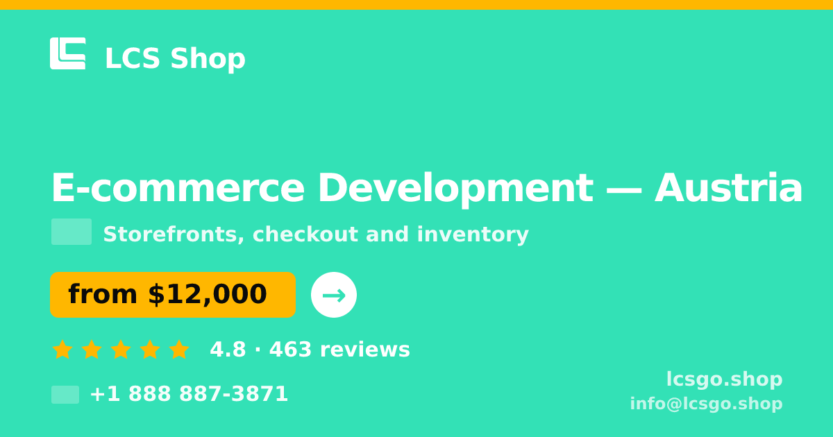E-commerce Development in Graz — from $13,500, rated 4.5/5 by 3437 clients. LCS Shop.