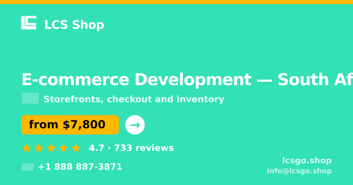 E-commerce Development in Durban — from $7,200, rated 4.8/5 by 1249 clients. LCS Shop.