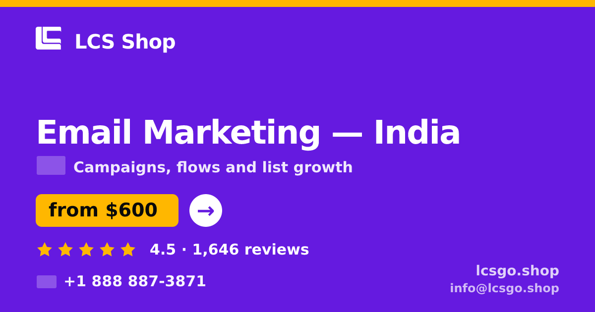 Email Marketing in Bangalore — from $400/mo, rated 4.9/5 by 1061 clients. LCS Shop.