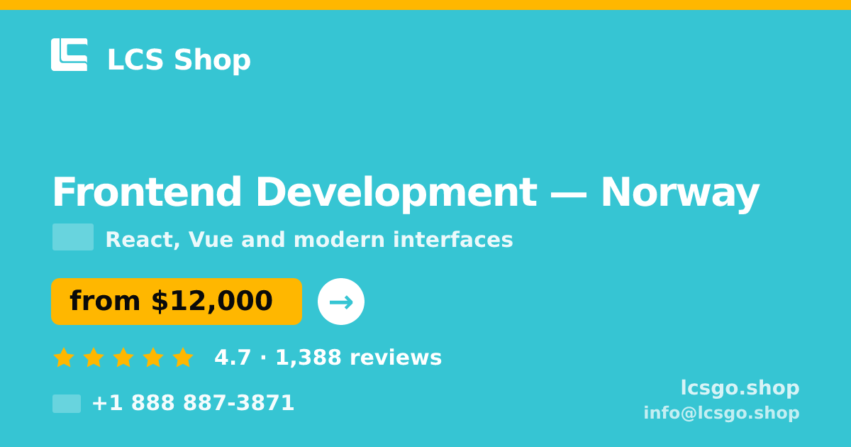 Frontend Development in Norway — from $12,000, rated 4.7/5 by 1388 clients. LCS Shop.