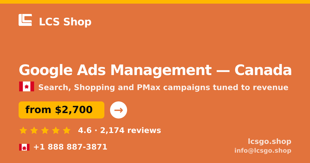 Google Ads Management in Vancouver — from $3,400/mo, rated 4.8/5 by 1633 clients. LCS Shop.