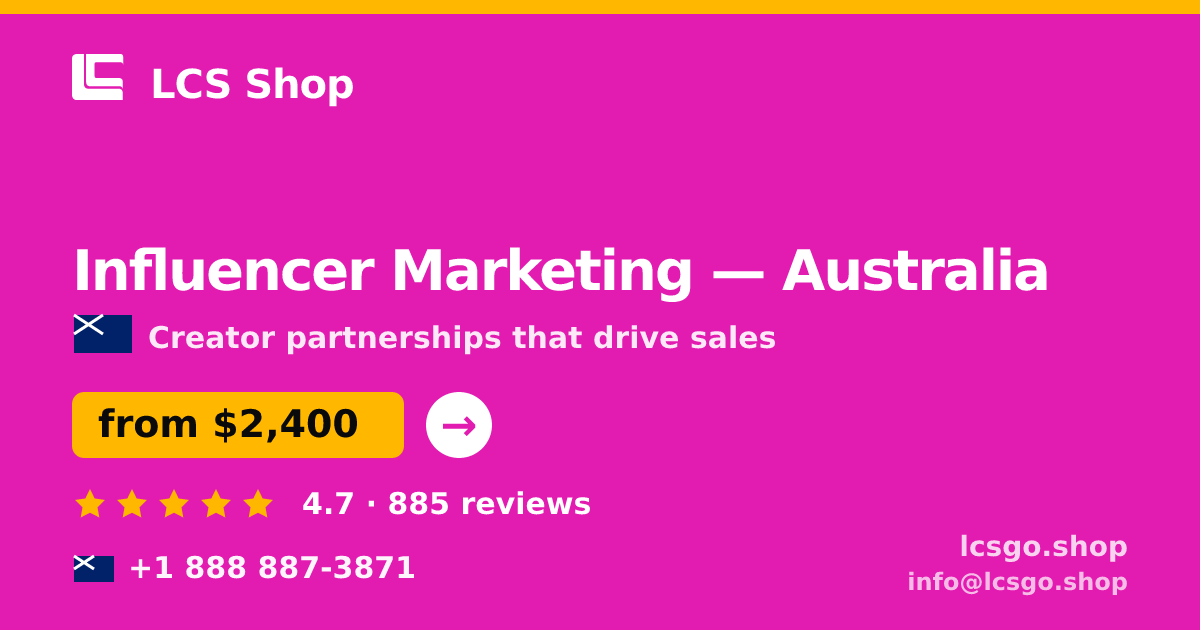 Influencer Marketing in Sydney — from $2,400/mo, rated 4.6/5 by 1159 clients. LCS Shop.
