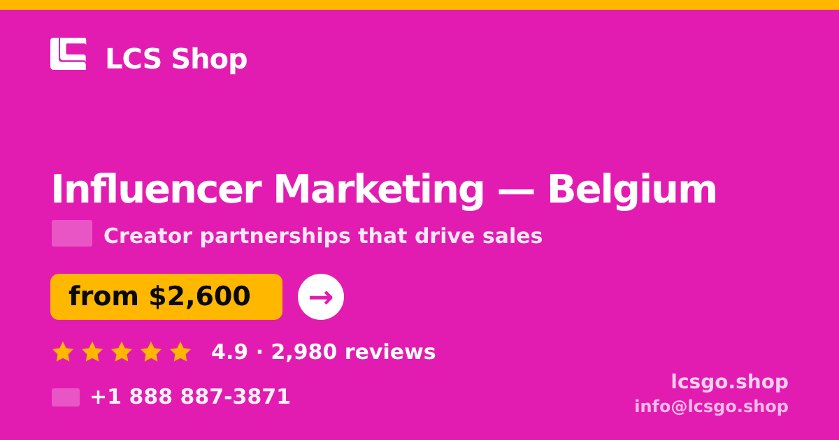 Influencer Marketing in Ghent — from $2,100/mo, rated 4.6/5 by 1660 clients. LCS Shop.