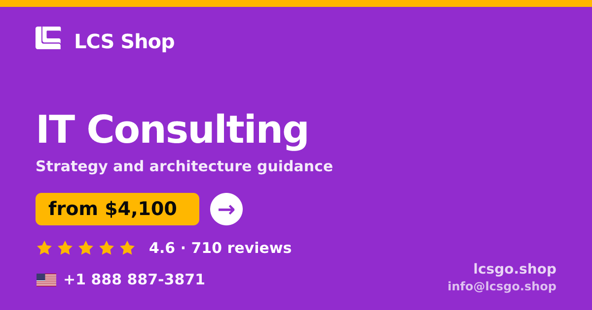 IT Consulting in the USA — from $4,100, rated 4.6/5 by 710 clients. LCS Shop.