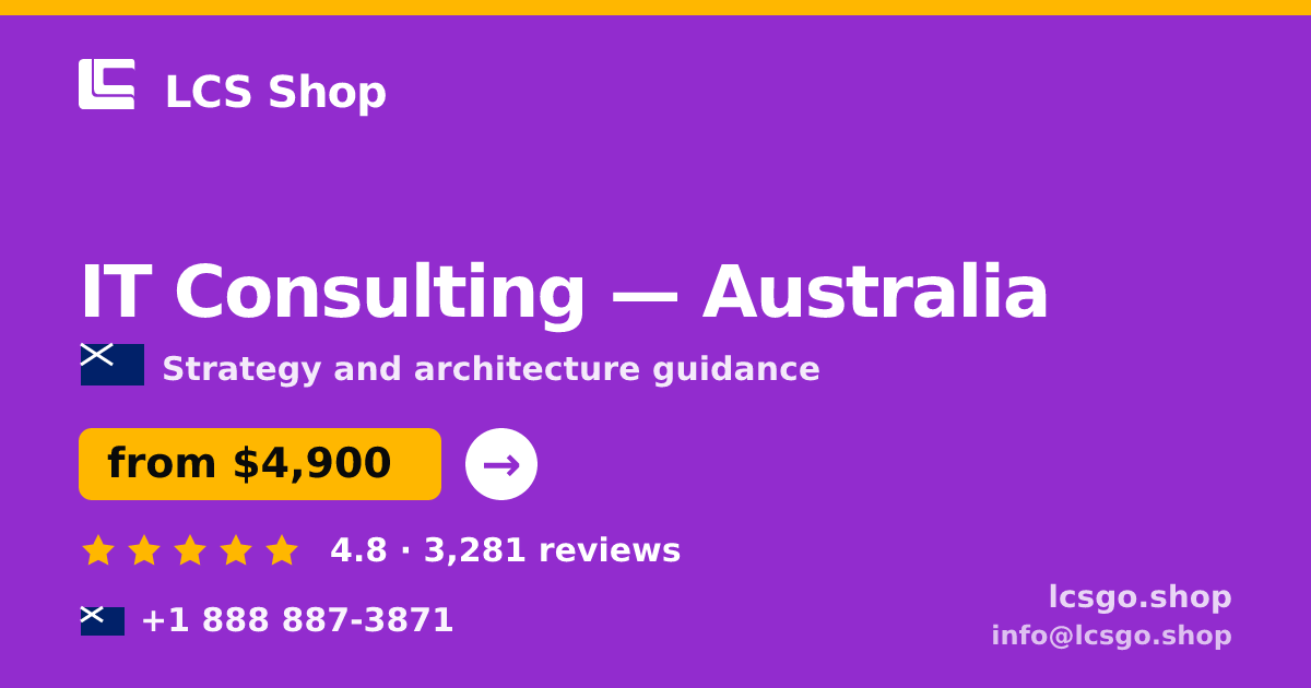 IT Consulting in Australia — from $4,900, rated 4.8/5 by 3281 clients. LCS Shop.