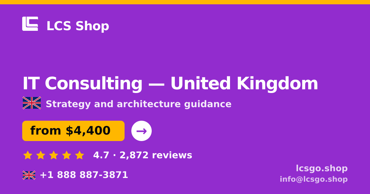 IT Consulting in Glasgow — from $3,600, rated 4.9/5 by 474 clients. LCS Shop.