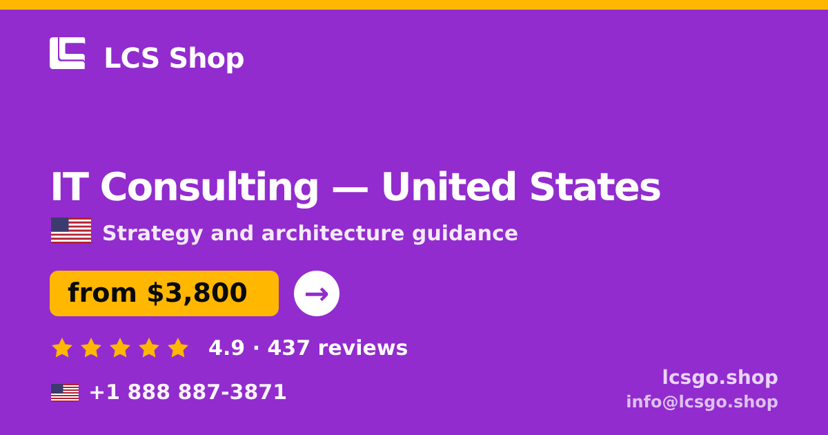 IT Consulting in United States — from $3,800, rated 4.9/5 by 437 clients. LCS Shop.