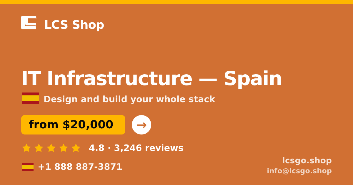 IT Infrastructure in Madrid — from $14,500, rated 4.9/5 by 1223 clients. LCS Shop.