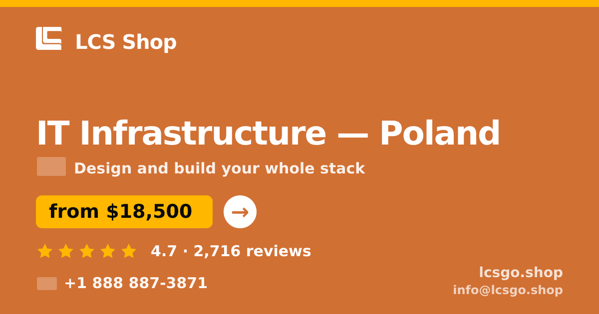 IT Infrastructure in Poland — from $18,500, rated 4.7/5 by 2716 clients. LCS Shop.