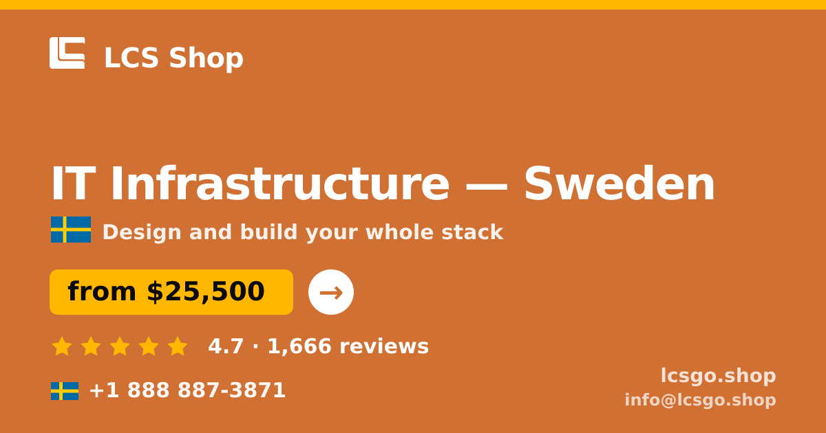 IT Infrastructure in Sweden — from $25,500, rated 4.7/5 by 1666 clients. LCS Shop.