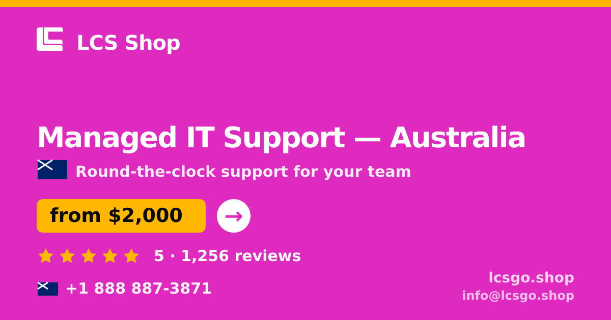 Managed IT Support in Sydney — from $2,300/mo, rated 4.9/5 by 1043 clients. LCS Shop.