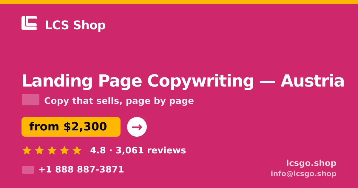 Landing Page Copywriting in Linz — from $2,200, rated 4.8/5 by 1719 clients. LCS Shop.
