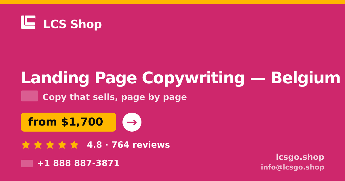 Landing Page Copywriting in Ghent — from $2,000, rated 4.9/5 by 1240 clients. LCS Shop.