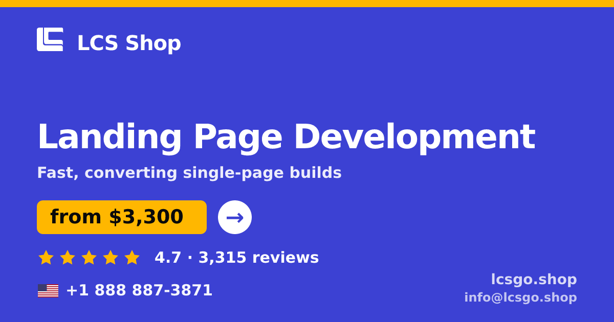 Landing Page Development in the USA — from $3,300, rated 4.7/5 by 3315 clients. LCS Shop.
