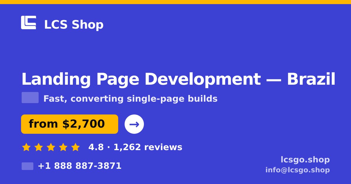Landing Page Development in São Paulo — from $1,700, rated 4.6/5 by 1210 clients. LCS Shop.