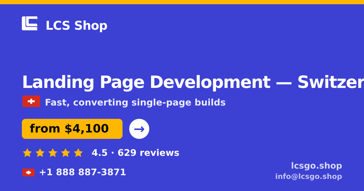 Landing Page Development in Zürich — from $5,100, rated 4.6/5 by 3109 clients. LCS Shop.
