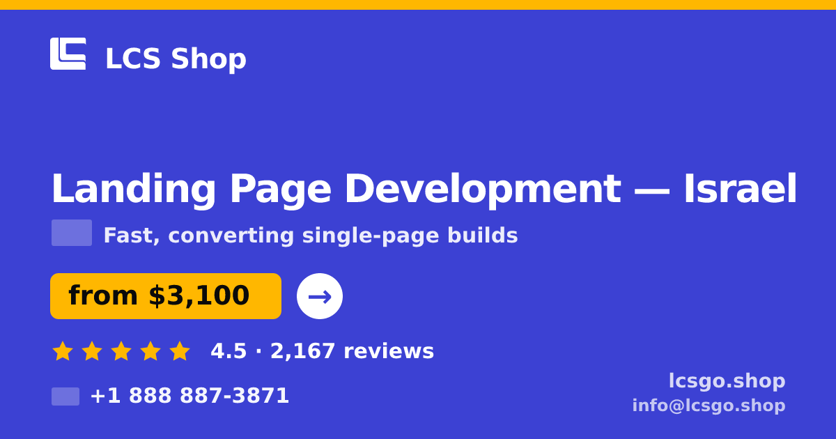 Landing Page Development in Haifa — from $3,300, rated 4.8/5 by 3483 clients. LCS Shop.