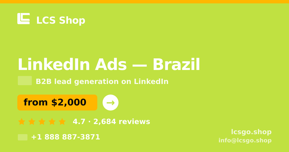 LinkedIn Ads in Rio de Janeiro — from $1,400/mo, rated 4.6/5 by 435 clients. LCS Shop.