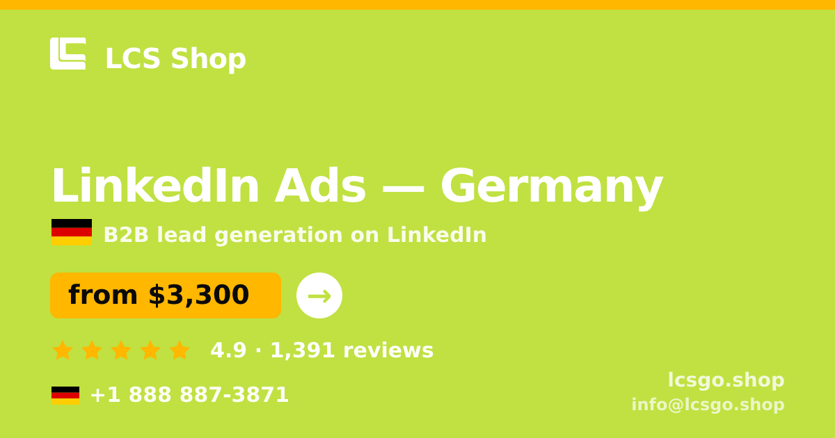LinkedIn Ads in Hamburg — from $3,900/mo, rated 4.9/5 by 1339 clients. LCS Shop.