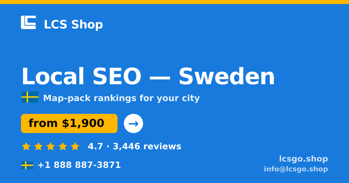 Local SEO in Malmö — from $2,300/mo, rated 5/5 by 2737 clients. LCS Shop.