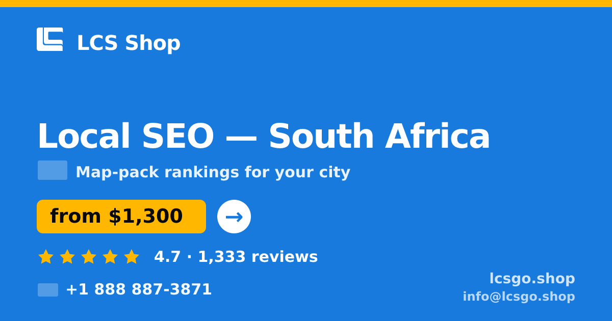 Local SEO in Cape Town — from $1,200/mo, rated 4.7/5 by 969 clients. LCS Shop.