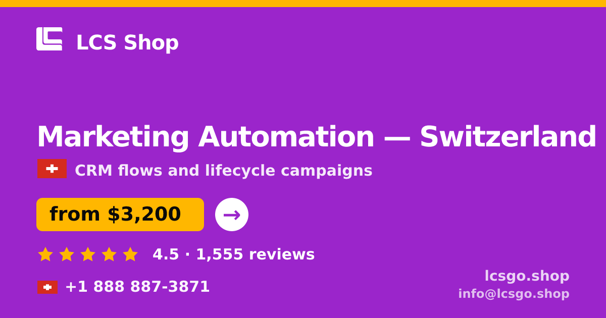 Marketing Automation in Geneva — from $3,800/mo, rated 4.9/5 by 3054 clients. LCS Shop.