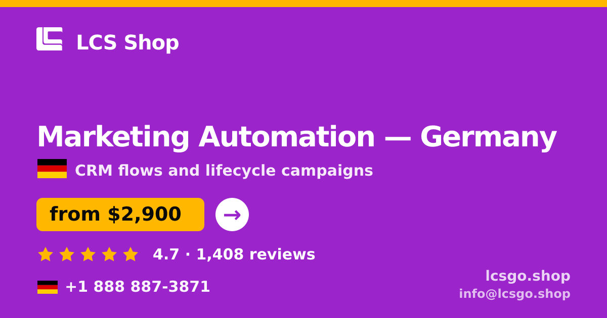 Marketing Automation in Germany — from $2,900/mo, rated 4.7/5 by 1408 clients. LCS Shop.