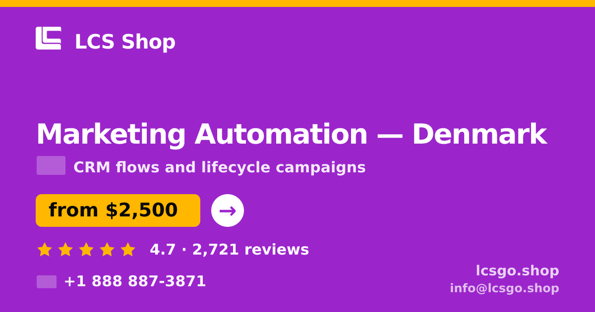 Marketing Automation in Copenhagen — from $2,900/mo, rated 5/5 by 1835 clients. LCS Shop.