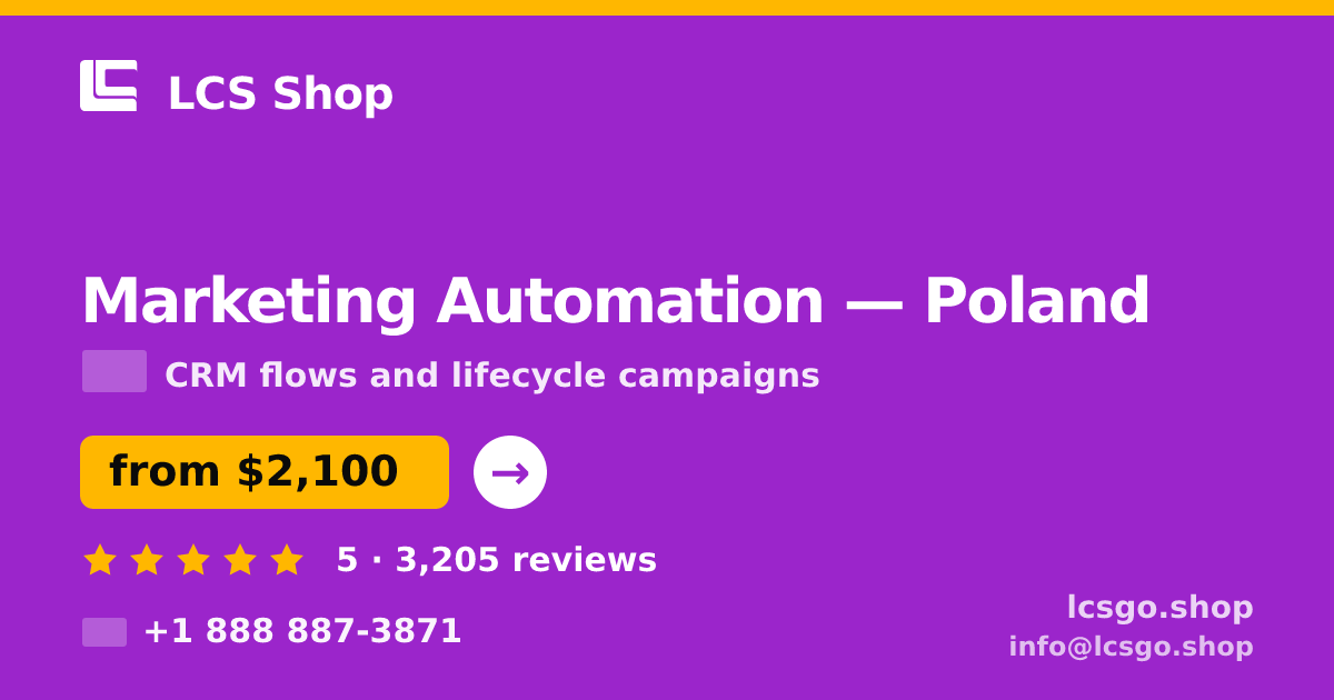 Marketing Automation in Warsaw — from $1,400/mo, rated 4.7/5 by 681 clients. LCS Shop.