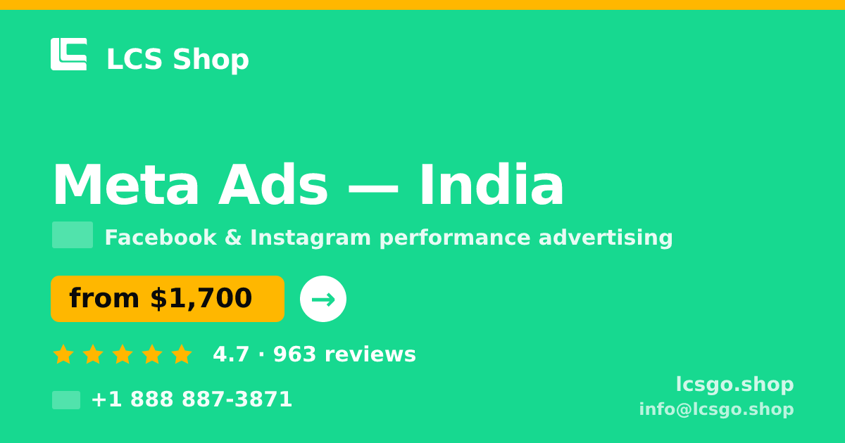 Meta Ads in Bangalore — from $1,100/mo, rated 4.7/5 by 2551 clients. LCS Shop.