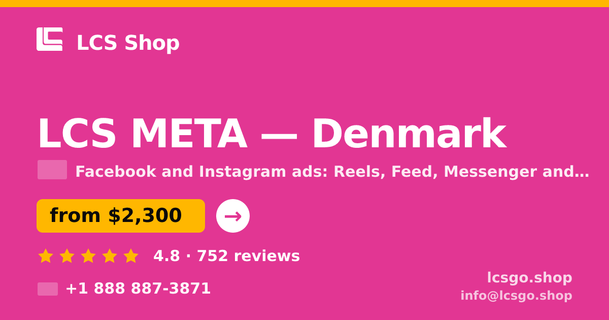 LCS META in Denmark — from $2,300/mo, rated 4.8/5 by 752 clients. LCS Shop.