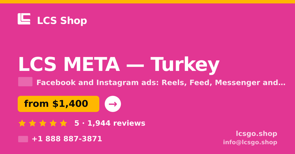 LCS META in Ankara — from $1,200/mo, rated 4.5/5 by 1145 clients. LCS Shop.