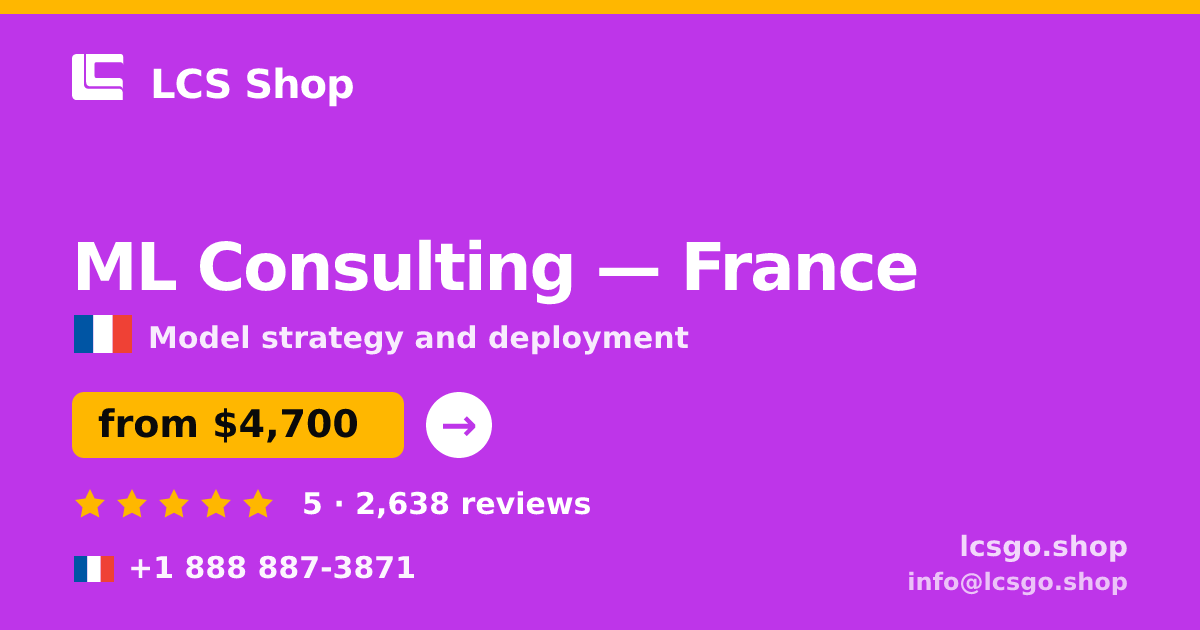 ML Consulting in France — from $4,700, rated 5/5 by 2638 clients. LCS Shop.