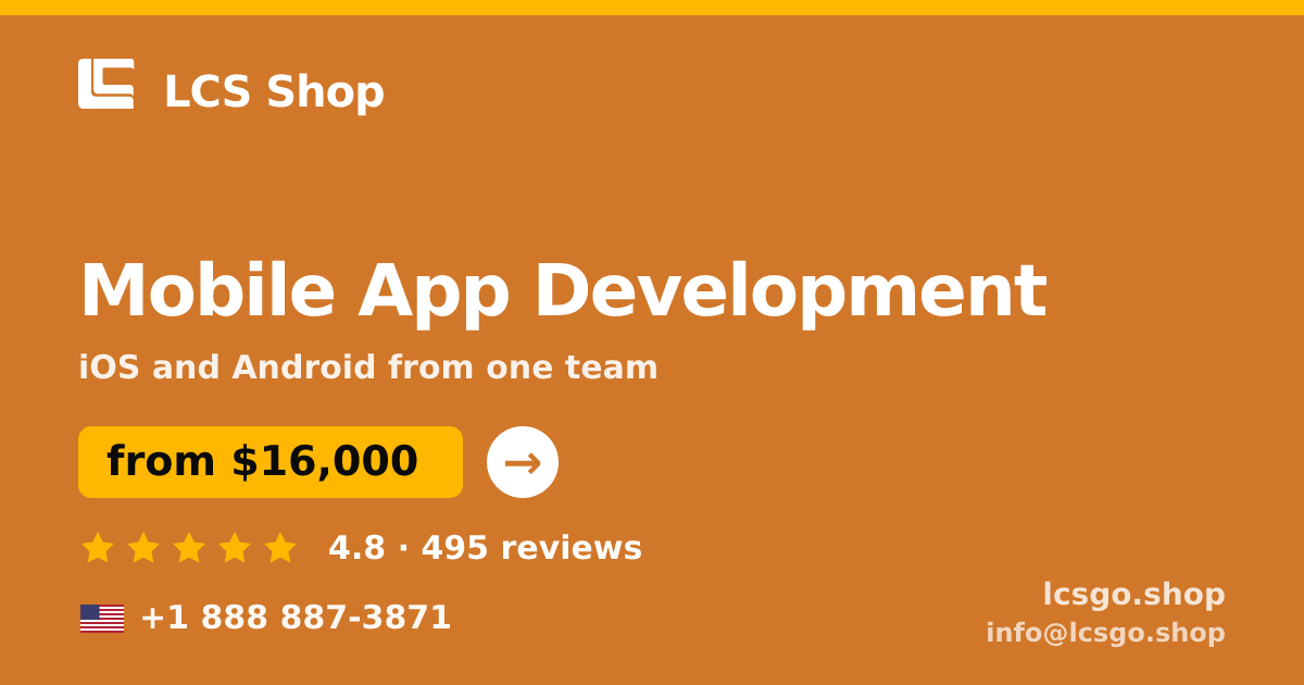 Mobile App Development in the USA — from $16,000, rated 4.8/5 by 495 clients. LCS Shop.