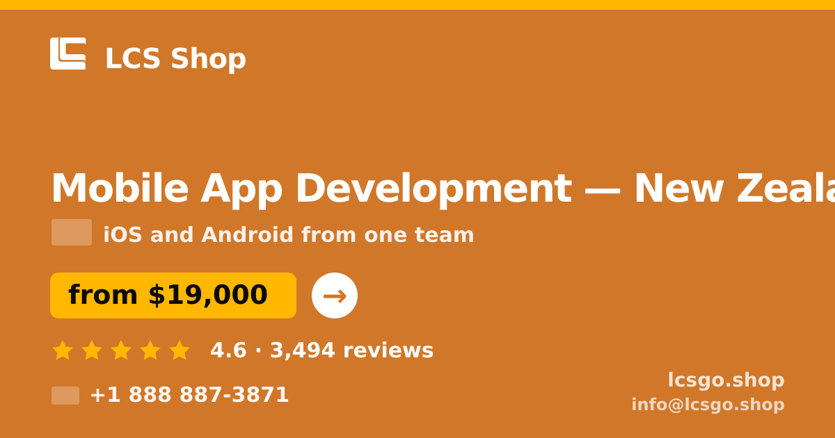Mobile App Development in Auckland — from $21,000, rated 4.8/5 by 3481 clients. LCS Shop.