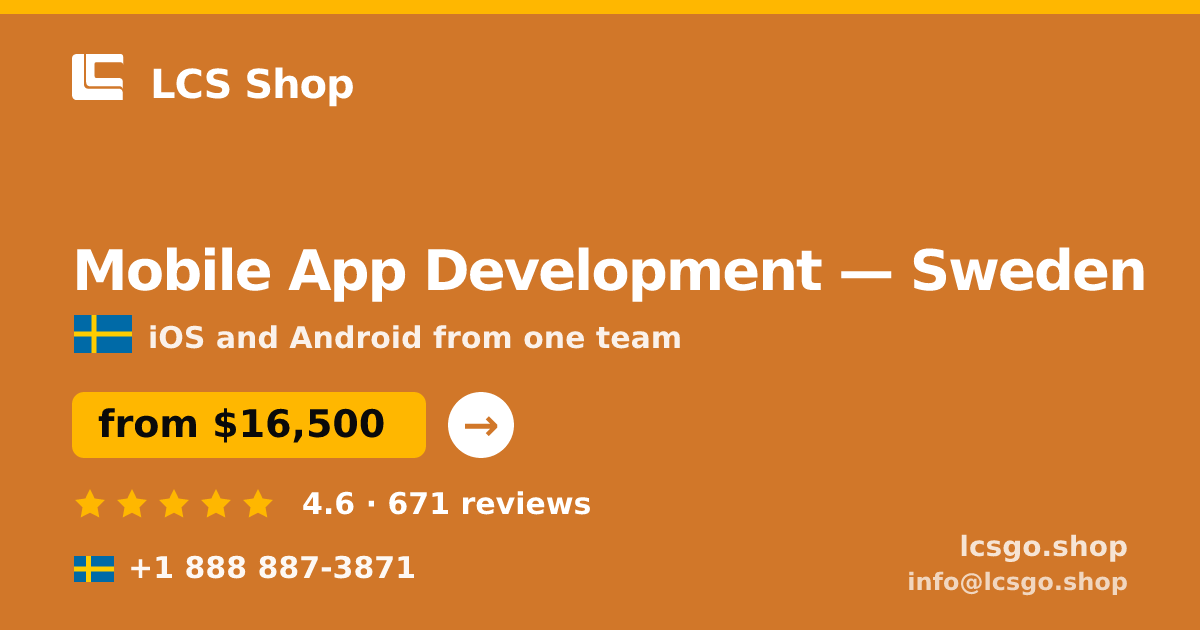 Mobile App Development in Malmö — from $18,500, rated 4.7/5 by 1114 clients. LCS Shop.