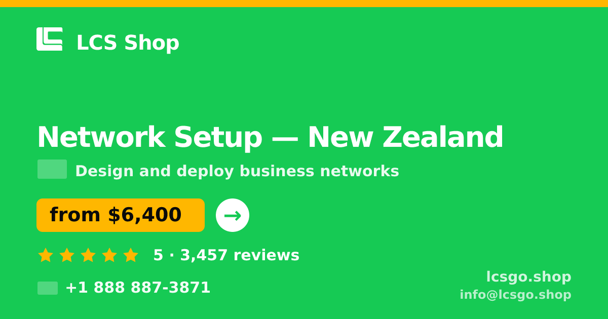 Network Setup in Christchurch — from $7,100, rated 5/5 by 1800 clients. LCS Shop.