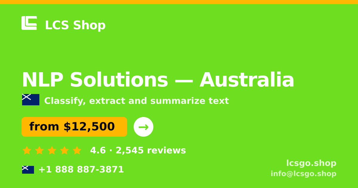 NLP Solutions in Australia — from $12,500, rated 4.6/5 by 2545 clients. LCS Shop.