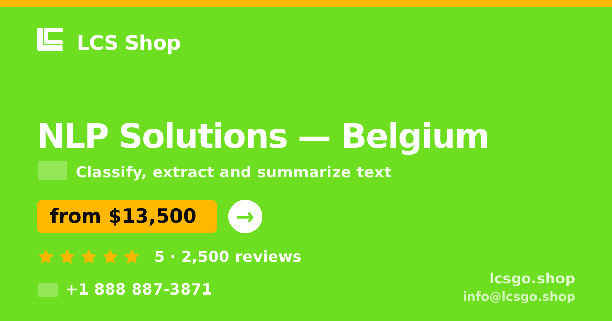 NLP Solutions in Belgium — from $13,500, rated 5/5 by 2500 clients. LCS Shop.