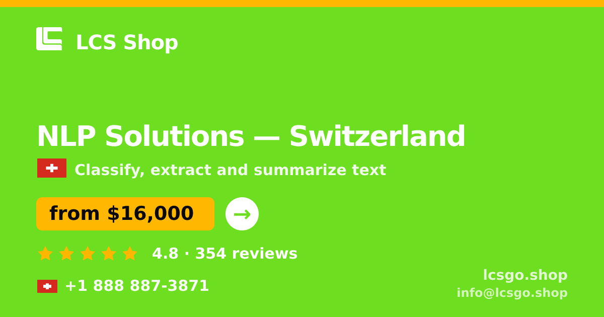NLP Solutions in Zürich — from $21,500, rated 5/5 by 1264 clients. LCS Shop.