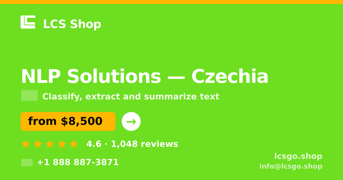 NLP Solutions in Czechia — from $8,500, rated 4.6/5 by 1048 clients. LCS Shop.