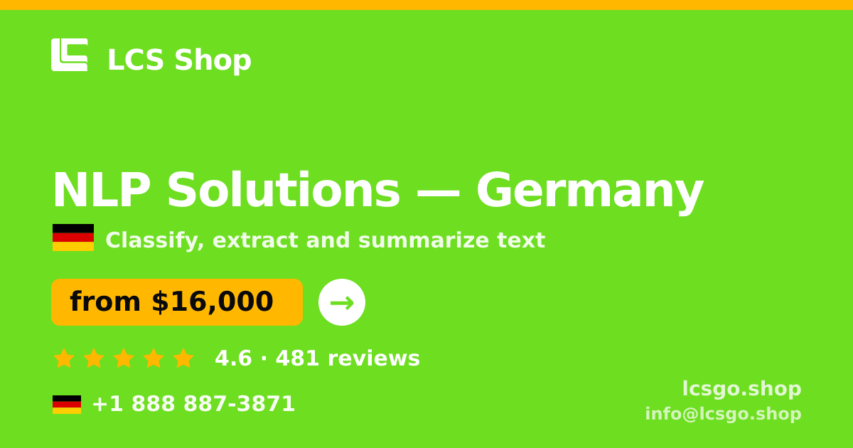 NLP Solutions in Munich — from $14,500, rated 4.7/5 by 934 clients. LCS Shop.